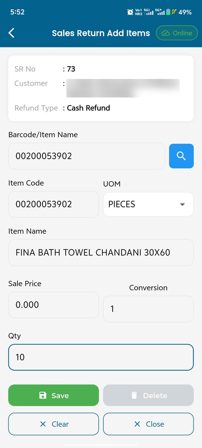 MaximOps sales return on a phone